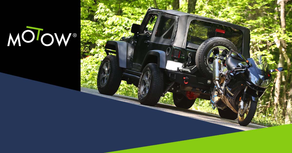 MoTow tow hitch with motorcycle and jeep