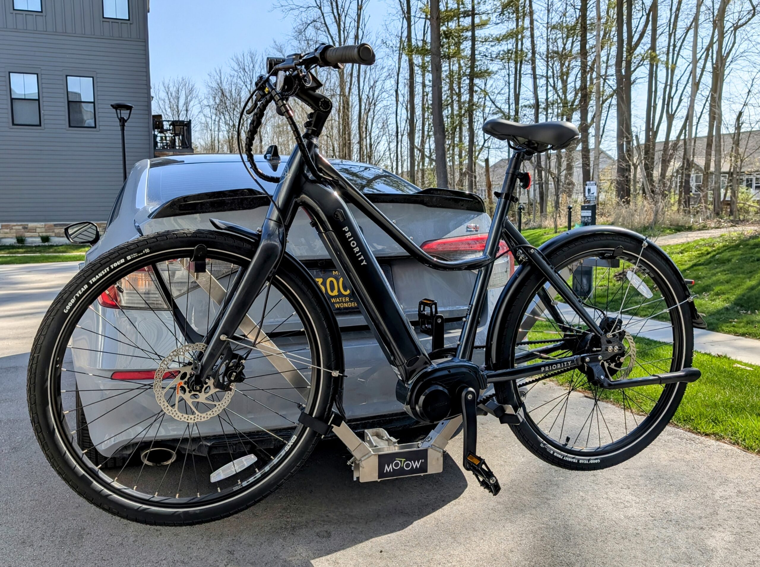 MoTow Single E-bike Carrier on a Tesla